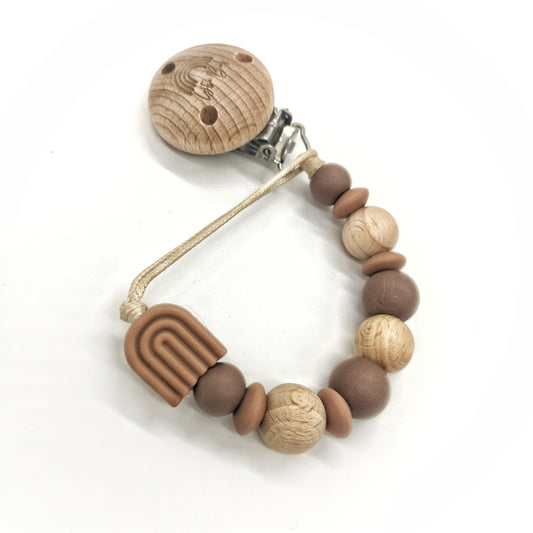 Speenkoord Boho Regenboog - bruin