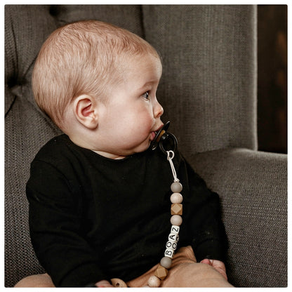 Speenkoord met naam - Taupe