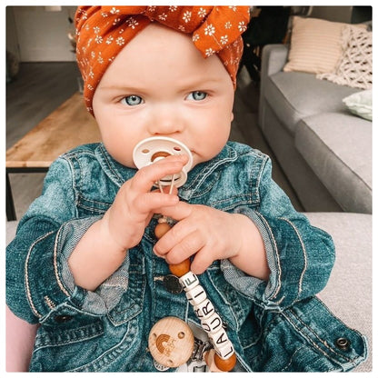 Speenkoord met naam - Caramel