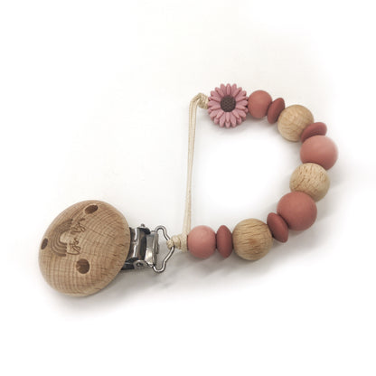 Speenkoord Boho Bloem - Roze