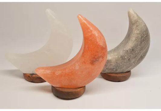 Himalaya zoutlamp - maanvorm grijs