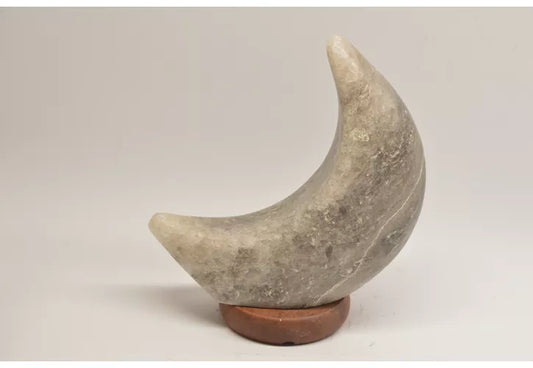 Himalaya zoutlamp - maanvorm grijs